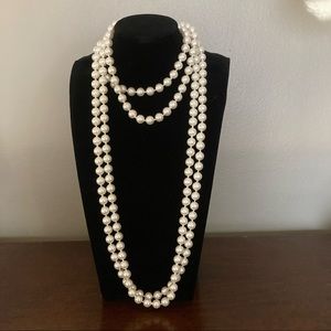 Long Rope Faux Pearls with Clasp